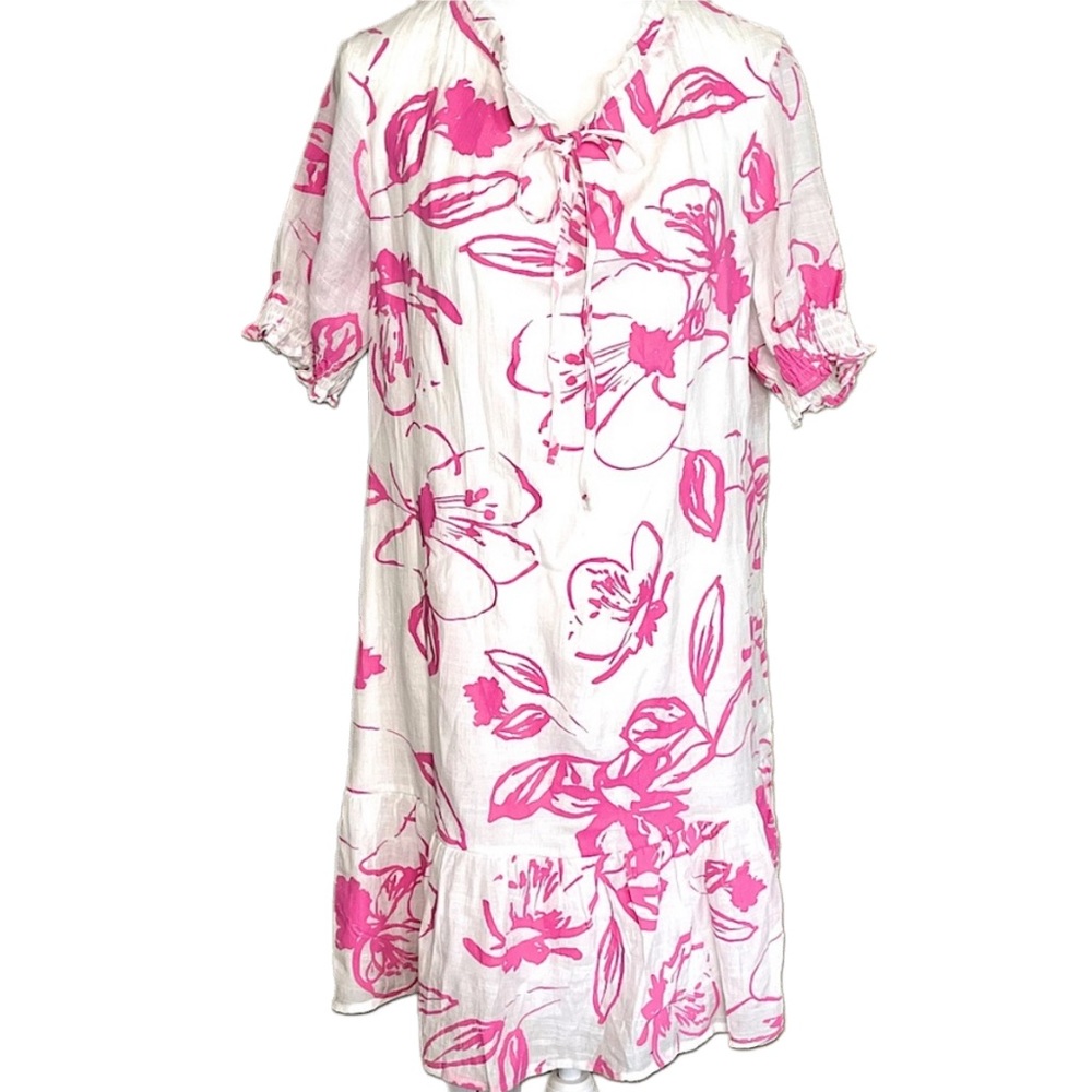 Anthropologie Kindred Women’s Flowy Dress Abstract Floral L Boho Coastal Cowgirl